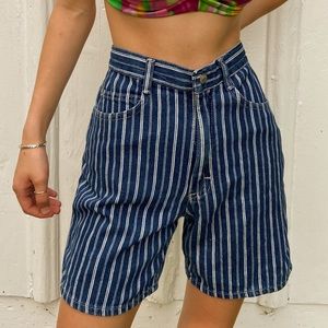 vintage 90s lee pinstriped high waisted shorts